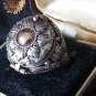 Antique Vintage Victorian 1890-s Locket Silver 800 /9CT Gold Ring Size UK Q,US 8
