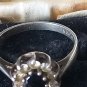 Antique Vintage 1930-s Black Sapphire Silver Ring Size UK M 1/2, US 6 1/2