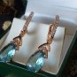 Vintage 1990-s 14 Ct Rolled Gold Aquamarine/ Zircon Earrings - Hallmarked 585 RG