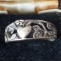Antique Vintage 1930-s Irish Celtic Sterling Silver Heart Ring UK N , US 6 3/4