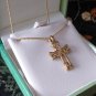 Vintage 1990-s 18 CT Gold Plated Celtic Cross Pendant on 18 inch Chain in Box.