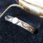 Vintage 1990-s Opal 925 Sterling Silver Ring 9 Ct Gold Band Size UK N , US 6 3/4