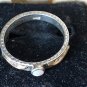 Vintage 1990-s Opal 925 Sterling Silver Ring 9 Ct Gold Band Size UK N , US 6 3/4
