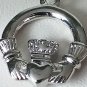 Vintage 1990-s Irish Celtic Claddagh 925 Sterling Silver Necklace in Box.