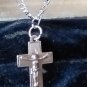 Antique Vintage Victorian Hallmarks Birmingham 1887 Silver Cross on Modern Chain