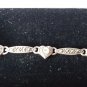 Vintage 1990 Sterling Silver 925 Marcasite and Zircon Bracelet 7 inch long.