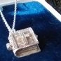 Antique Vintage 1930-s Silver Holy Bible  with Prayer Inside on Modern Chain.