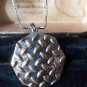 Vintage 1990-s 925 Silver and Gold Large Pendant on Modern 20 inch Chain.