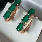 Vintage 1990-s 14 Ct Rolled Gold Emerald and Zircons Earrings-Hallmarked 585 RG
