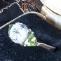 Vintage 1980-s Green Peridot and CZ Sterling Silver Ring Size UK N US 6 3/4