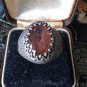 Antique Vintage 1930-s Massive Smokey Quartz 925 Silver Ring Size UK T ,US 9 3/4