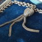 Antique Vintage Victorian Albertina Sterling Silver Bracelet with Tassle.