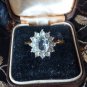 Antique Vintage 1920-s 9 Ct Rolled Gold Diamond-Quartz Ring Size UK R 1/2, US 9