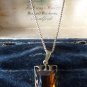 Antique Vintage Edwardian 1900-s Gilded Silver Tourmaline Pendant on 20 in Chain