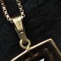 Antique Vintage Edwardian 1900-s Gilded Silver Tourmaline Pendant on 20 in Chain