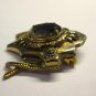 Antique Vintage Late Victorian 1890-s Rolled Gold Smokey Quartz Large Brooch