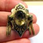 Antique Vintage Late Victorian 1890-s Rolled Gold Smokey Quartz Large Brooch