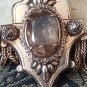 Antique Vintage Late Victorian 1890-s Rolled Gold Smokey Quartz Large Brooch