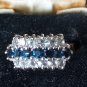 Antique Vintage 1920-s 9 Ct Rolled Gold Sapphires Zircons Ring Size UK L, US 5.5