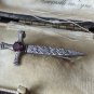 Antique Vintage Victorian Scottish Amethyst Sterling Silver Sword Brooch.