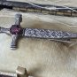 Antique Vintage Victorian Scottish Amethyst Sterling Silver Sword Brooch.