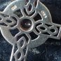Vintage 1950-s 925 Silver/ Amethyst Large Celtic Cross Pendant on Modern Chain.