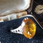 Antique Vintage Victorian 1860-s Large Tourmaline Silver Ring Size UK M, US 6.25