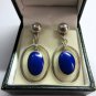 Vintage 1970-s Lapis Lazuli Sterling Silver Drop Earrings - Beautiful Design!