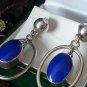 Vintage 1970-s Lapis Lazuli Sterling Silver Drop Earrings - Beautiful Design!