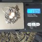 Antique Vintage 1930-s Sterling Silver 925 Large Cameo Pendant & 20 Inch Chain.