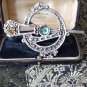 Vintage Extremely Large and Heavy  Irish Celtic Tara Pewter Brooch - Signed.