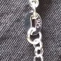 Vintage 1970-s 925 Silver Large Abalone Face Pendant on 18 in Modern Chain.