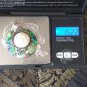 Vintage 1970-s 925 Silver Large Abalone Face Pendant on 18 in Modern Chain.