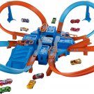 Hot Wheels Criss Cross Crash Track Set with Intersections Turns Boosters Racing