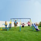 Sportspower Ridgewood Me and My Toddler Metal Swing Set 5ft Heavy Duty Slide & Mini Trampoline