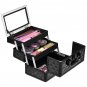 Beauty Cosmetic Makeup Case with Mirror & Extendable Trays