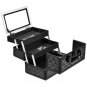 Beauty Cosmetic Makeup Case with Mirror & Extendable Trays
