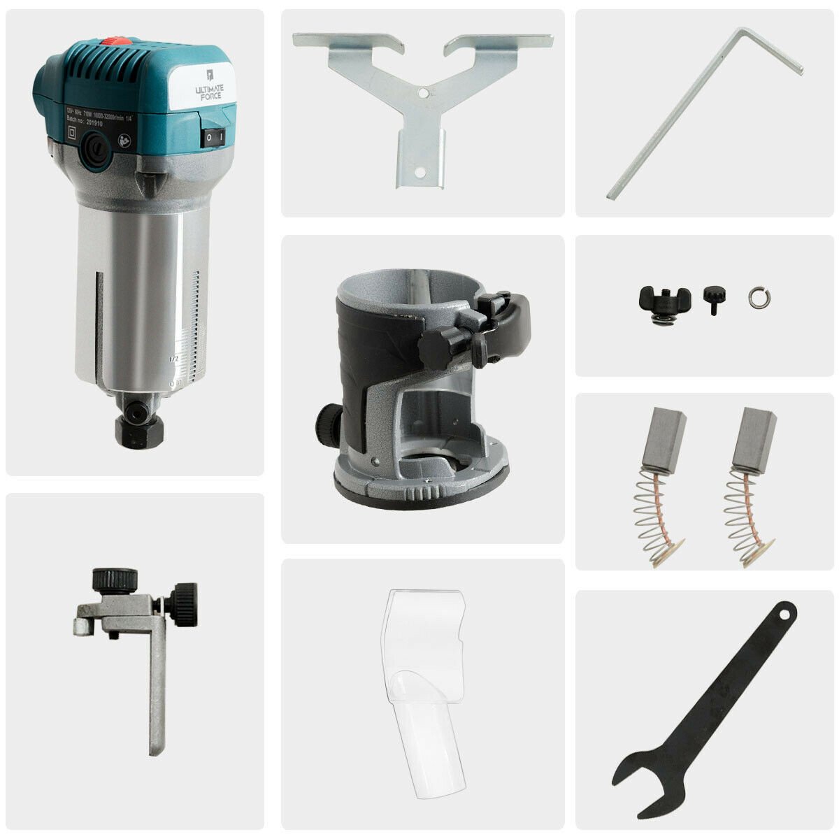 Palm Router Electric Trimmer Kit Variable Speed Woodwork Tool w/3 Base