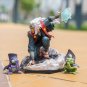 Anime Naruto Jiraiya Rasengan Gama Sennin and Sage Frogs PVC Figure Statue