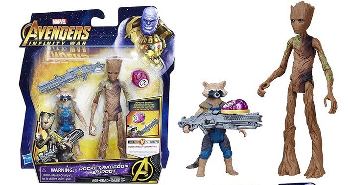 Marvel Avengers Infinity War Rocket Raccoon & Groot Hero Vision Figures