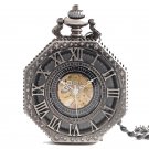 Antique Mechanical Hand Winding Steampunk Hollow Skeleton Pocket Watch