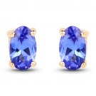0.48 Carat Genuine Tanzanite 14K Yellow Gold Earrings