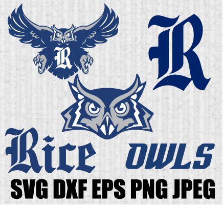 Download Svg Rice Owls College University Logo Vector Layered Cut File Silhouette Cameo Cricut Design