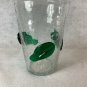 Vintage Blenko 366 Hand Blown Glass Crystal Clear Crackle Vase Green Leaves 7"