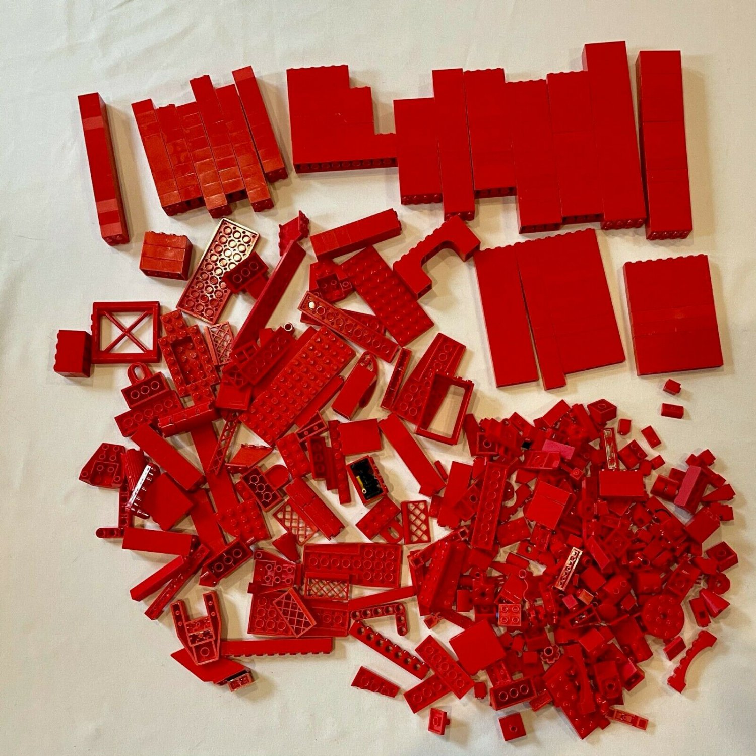Lego 1 pound 12 oz Red Bulk Bricks Mixed Lot Parts