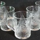 Arcoroc Holly Christmas Tree Embossed Mugs Set of 5 France