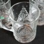 Arcoroc Holly Christmas Tree Embossed Mugs Set of 5 France
