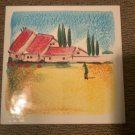 Vietri Made in Italy Hand Painted Pottery Tile Trivet Scenery 7 ⅞”