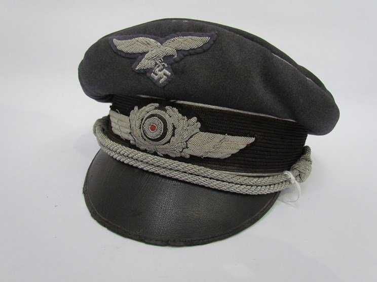 Original WW2 Third Reich era German Luftwaffe officer's peaked visor cap