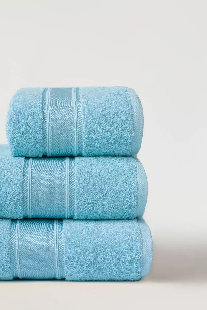 SKY BLUE COTTON TOWELS SOFT LIGHTWEIGHT COMBED - TOILET TOWELS ...